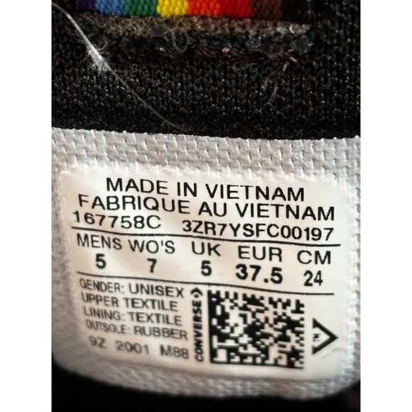 Converse Unisex Chuck Taylor High Top Shoes Sneakers Pride Rainbow 5 Men 7 Lady