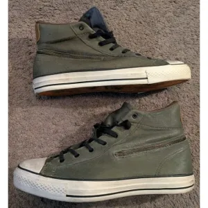 Converse X John Varvatos High Top Green Zipper Sneakers 145380C Men's 11