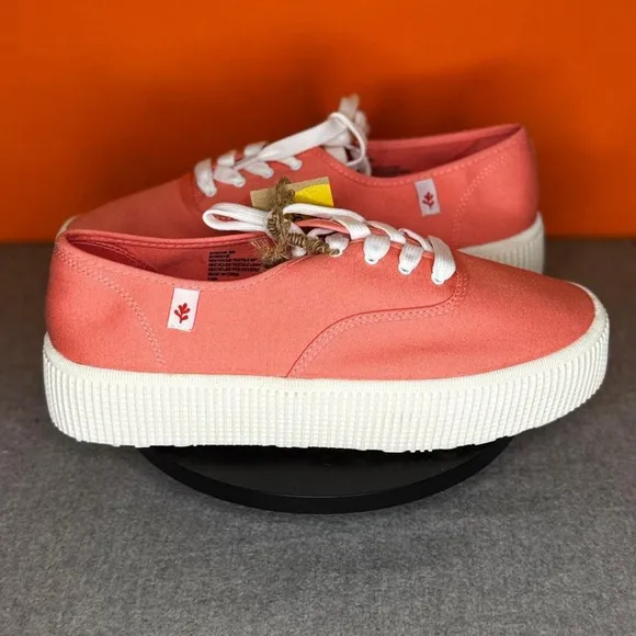 Cool Planet By Steve Madden Stream Coral Canvas Low Top Platform Sneakers Size 9