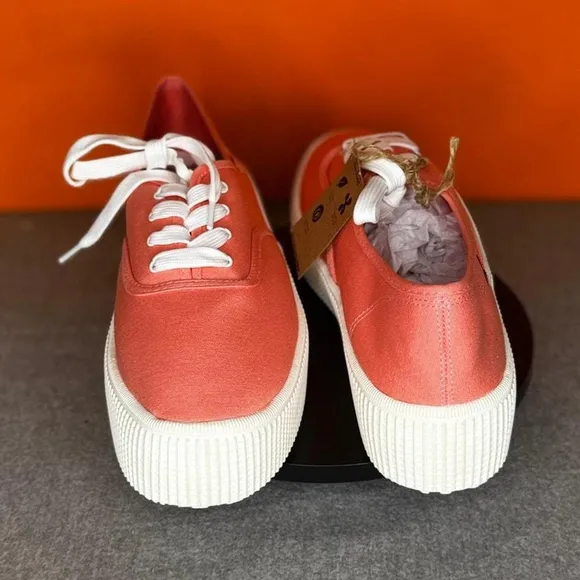 Cool Planet By Steve Madden Stream Coral Canvas Low Top Platform Sneakers Size 9