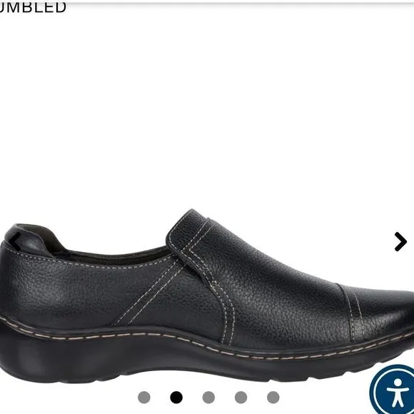 COPY - CLARKS WOMENS CORA POPPY BLACK TUMBLED 6 1/2 Comfy shoes