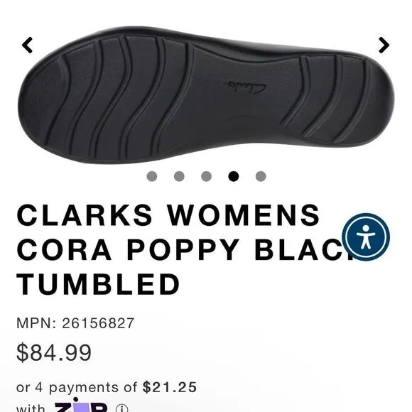 COPY - CLARKS WOMENS CORA POPPY BLACK TUMBLED 6 1/2 Comfy shoes