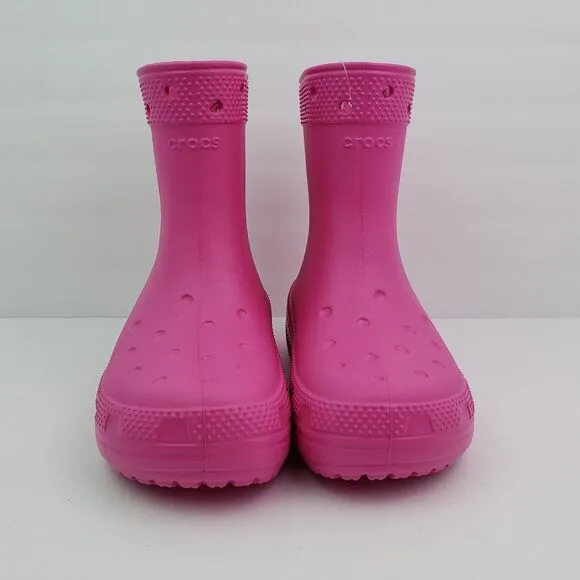 Crocs Classic Boot k Girls Size 1Y Pink Pull On Comfort Boots Shoes 208544-6UB