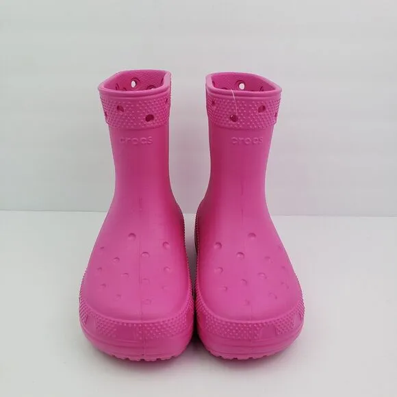 Crocs Classic Boot k Girls Size 1Y Pink Pull On Comfort Boots Shoes 208544-6UB