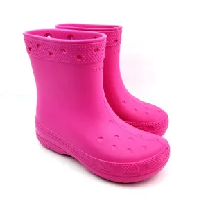 Crocs Classic Boot k Girls Size 1Y Pink Pull On Comfort Boots Shoes 208544-6UB