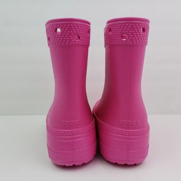 Crocs Classic Boot k Girls Size 1Y Pink Pull On Comfort Boots Shoes 208544-6UB