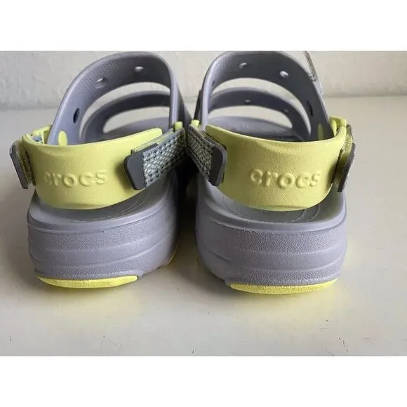 Crocs Classic All-Terrain Sandals Men's Sz 11 Slip On Clog Shoes Grey Yellow NEW
