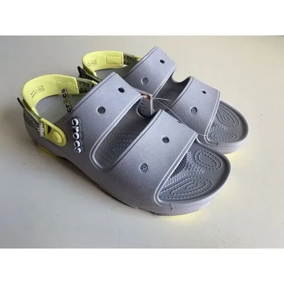 Crocs Classic All-Terrain Sandals Men's Sz 11 Slip On Clog Shoes Grey Yellow NEW