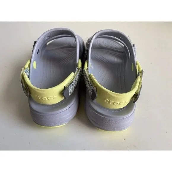 Crocs Classic All-Terrain Sandals Men's Sz 11 Slip On Clog Shoes Grey Yellow NEW