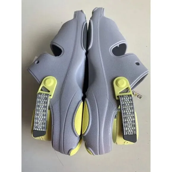 Crocs Classic All-Terrain Sandals Men's Sz 11 Slip On Clog Shoes Grey Yellow NEW