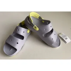 Crocs Classic All-Terrain Sandals Men's Sz 12 Slip On Clog Shoes Grey Yellow NEW