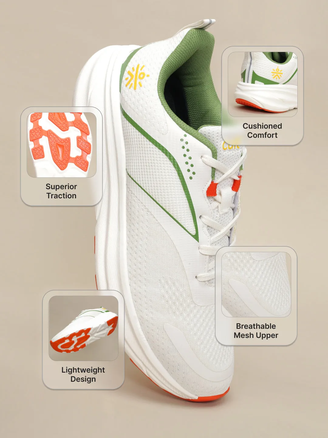 cult Men's Leap Running Shoes - Off White