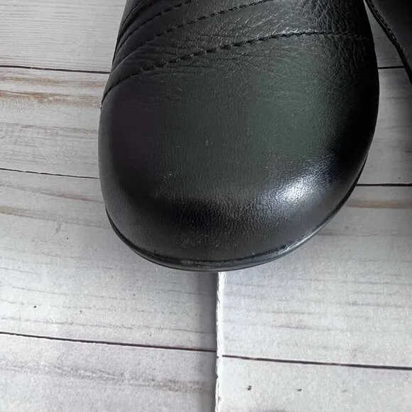 Dansko Black Franny Nappa Leather Comfort Loafer Shoes Size 40