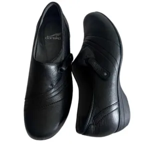 Dansko Black Franny Nappa Leather Comfort Loafer Shoes Size 40