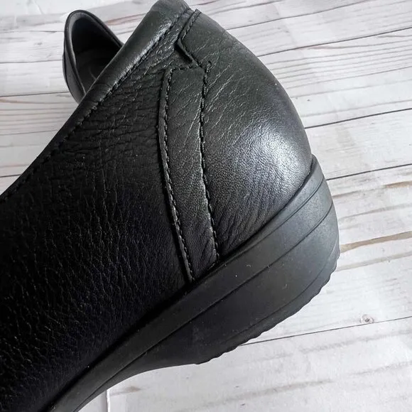 Dansko Black Franny Nappa Leather Comfort Loafer Shoes Size 40