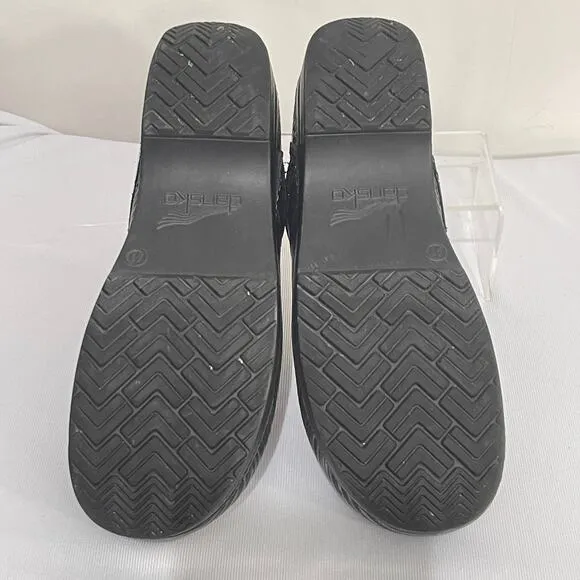 Dansko Clogs Womens EU 41 US 10.5-11 Black Metallic Striped Slip On Comfort Shoe