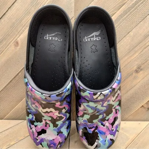 Dansko Professional XP 2.0 Clogs Womens Size 39 Purple Pink Black Colorful Shoes