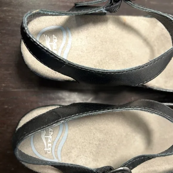 Dansko Sam Leather Mary Jane Clogs Shoes Black Size EU 38/US 7.5-8