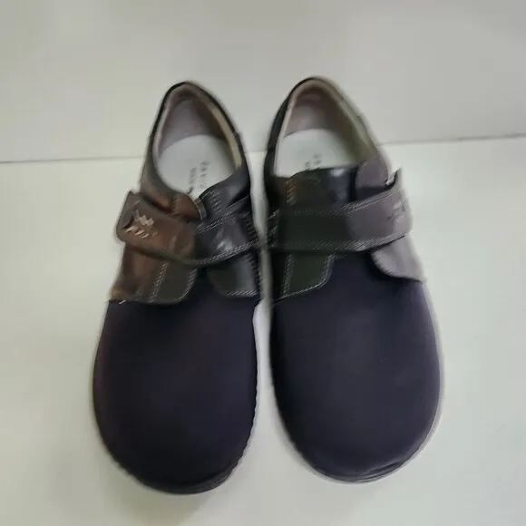 David Tate Evita Leather Fabric Slip On Comfort Shoes Size 9