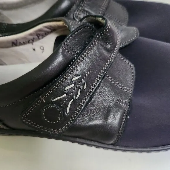 David Tate Evita Leather Fabric Slip On Comfort Shoes Size 9