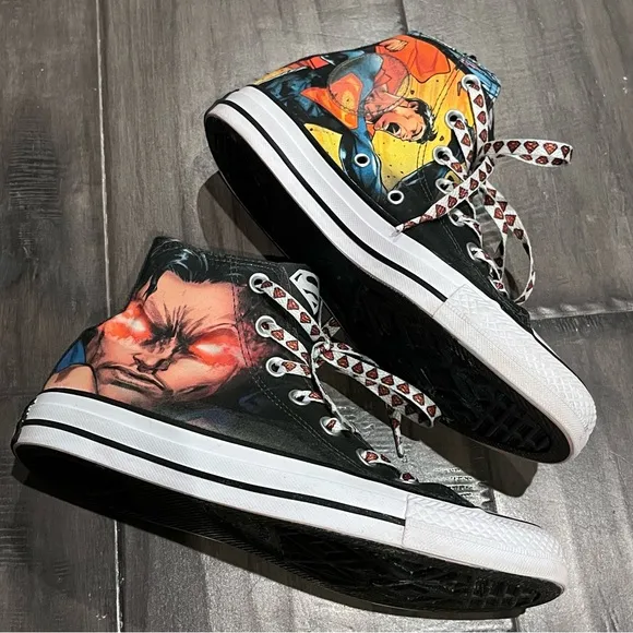DC Comics Superman Converse All Star High Top Shoes - Size 6/6.5