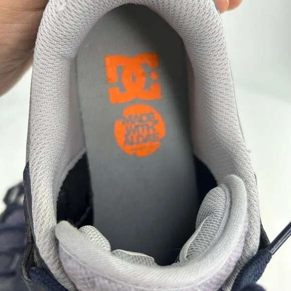 DC Shoes Men's DC-Metric Sneakers US 10 Low-Top Athletic Shoes Navy/Orange