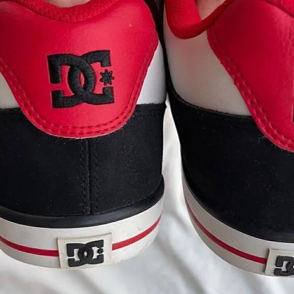 DC Shoes Men's Pure Skateboard  Shoes White/Red/White 300660 SIZE 11