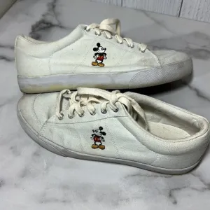 Disney Mickey Mouse Sneakers White Tennis Shoes Woman's Size 10 Vintage 90's