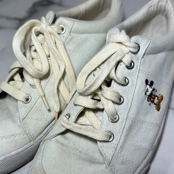 Disney Mickey Mouse Sneakers White Tennis Shoes Woman's Size 10 Vintage 90's