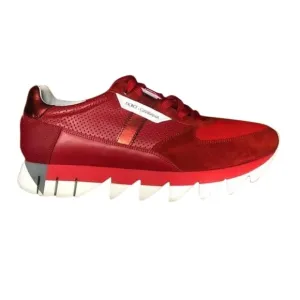 Dolce &amp; Gabbana Shark-teeth Soles Sz 11 Low-top Sneaker Red Men Logo