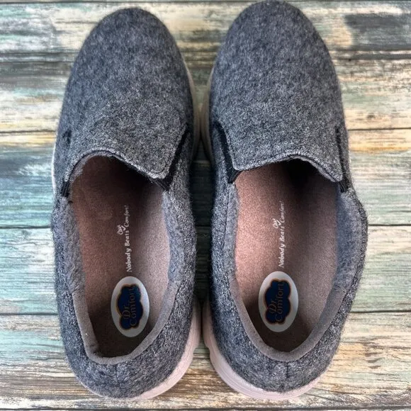 Dr Comfort Meadow Sneakers Tennis Shoes Womens Size 8.5M Gray Wool Lightweight