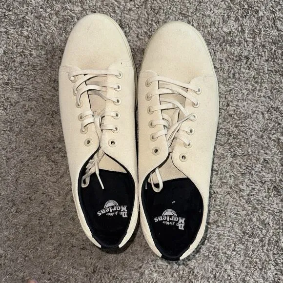 Dr Doc Martens Dante Sneaker Suede Beige Tan Airwair Shoes Mens Size 12 Low Top
