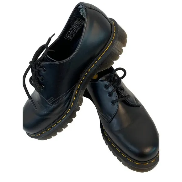Dr Martens 1461 Bex Black Smooth Leather Lace-Up Shoes Unisex 9 M / 10 L 8931