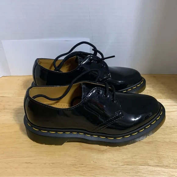 DR MARTENS 1461 BLACK PATENT LEATHER OXFORD SHOES Women Size US 6= UK‎ 4= EU 37