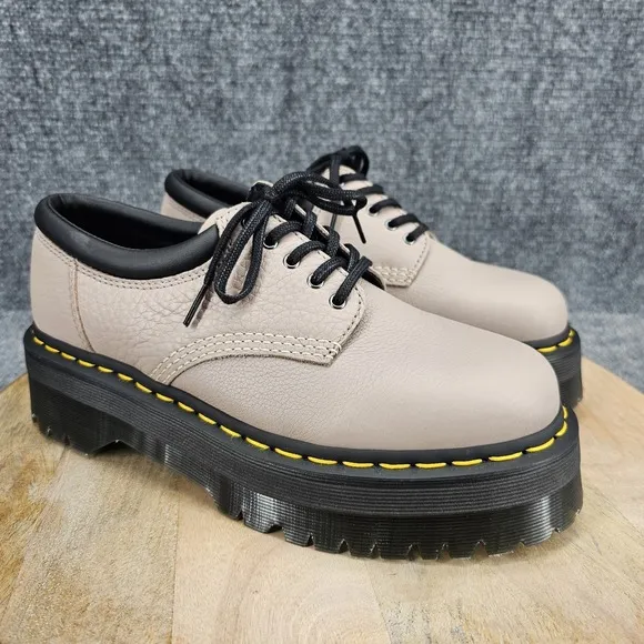 Dr. Martens 8053 Quad Womens Size 9 Taupe Leather Low Top Oxford Shoes