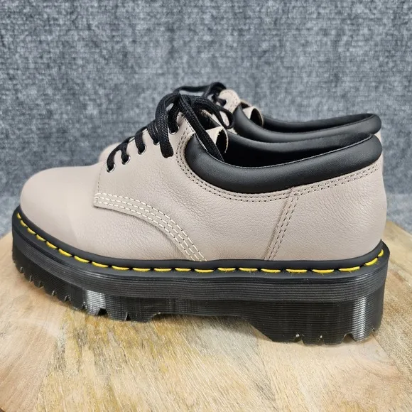 Dr. Martens 8053 Quad Womens Size 9 Taupe Leather Low Top Oxford Shoes