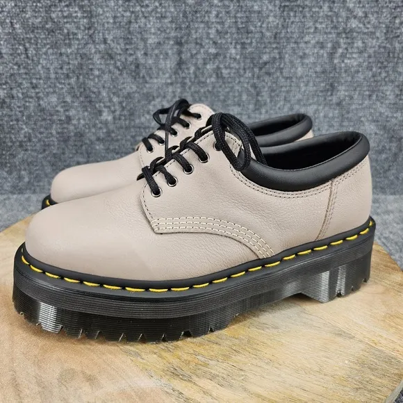 Dr. Martens 8053 Quad Womens Size 9 Taupe Leather Low Top Oxford Shoes