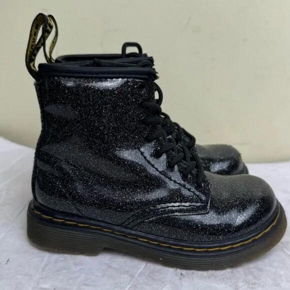 Dr. Martens GLITTER Boots Toddler Kids 1460 Shoes Zipper Lace Up Combat Comfort
