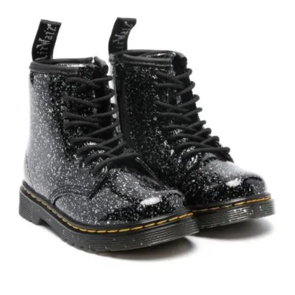 Dr. Martens GLITTER Boots Toddler Kids 1460 Shoes Zipper Lace Up Combat Comfort