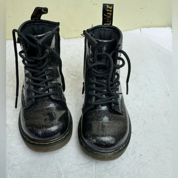 Dr. Martens GLITTER Boots Toddler Kids 1460 Shoes Zipper Lace Up Combat Comfort