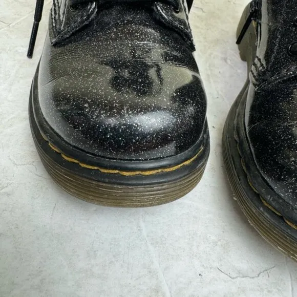 Dr. Martens GLITTER Boots Toddler Kids 1460 Shoes Zipper Lace Up Combat Comfort