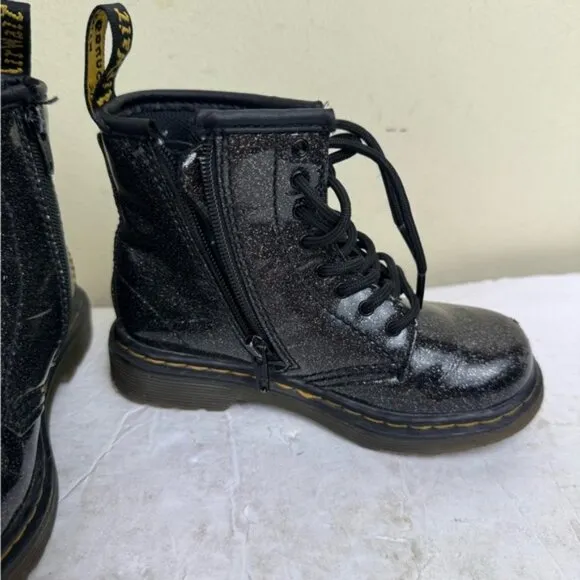 Dr. Martens GLITTER Boots Toddler Kids 1460 Shoes Zipper Lace Up Combat Comfort