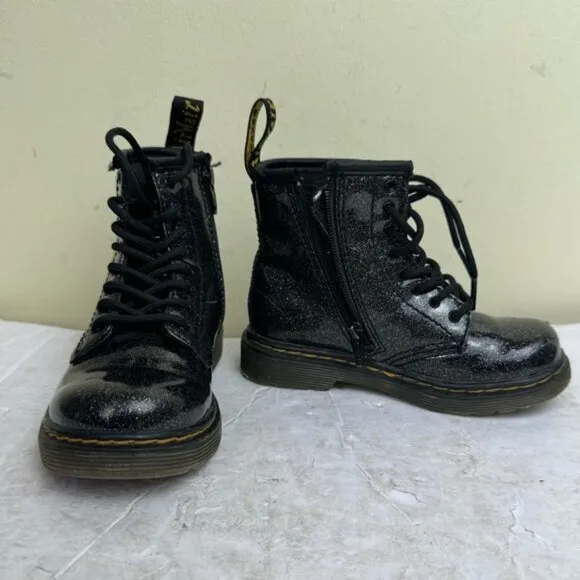 Dr. Martens GLITTER Boots Toddler Kids 1460 Shoes Zipper Lace Up Combat Comfort