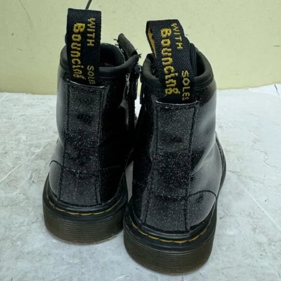 Dr. Martens GLITTER Boots Toddler Kids 1460 Shoes Zipper Lace Up Combat Comfort