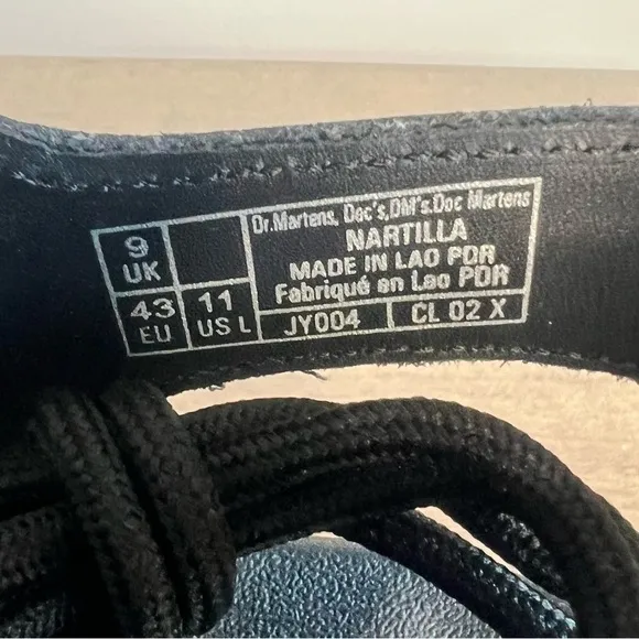 Dr. Martens Nartilla Black Hydro Leather Gladiator Women's Sandal Size 11 #B1498