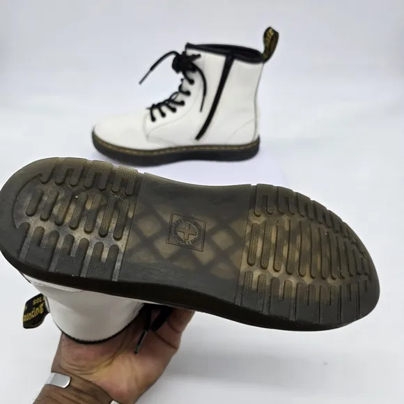 Dr. Martens Shoes Youth 3 Leather 1460W Pascal White Boots