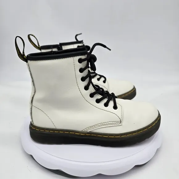 Dr. Martens Shoes Youth 3 Leather 1460W Pascal White Boots