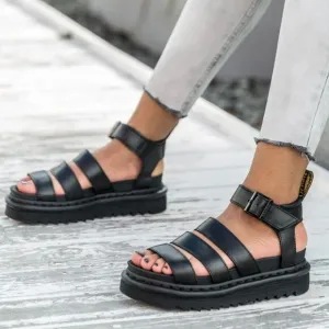 Dr. Martens Strappy Ankle Leather Platform Gladiator Sandals Size 7