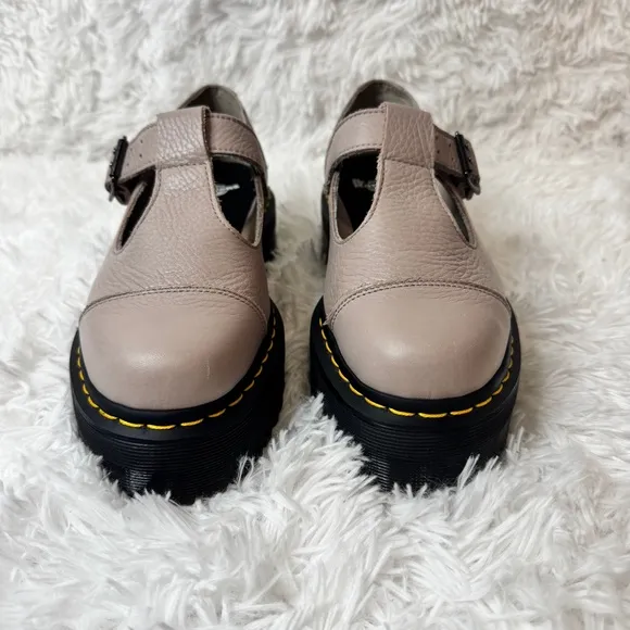 Dr Martens Woman's Bethan Leather Platform Mary Jane Oxford Shoes Sz 7