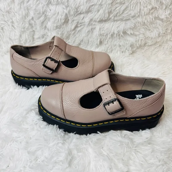 Dr Martens Woman's Bethan Leather Platform Mary Jane Oxford Shoes Sz 7